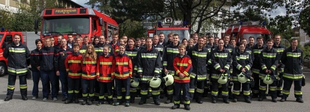 Die Feuerwehr Langendorf, gemeinsam mit der Jugendfeuerwehr Weissenstein an der Hauptübung 2015.
